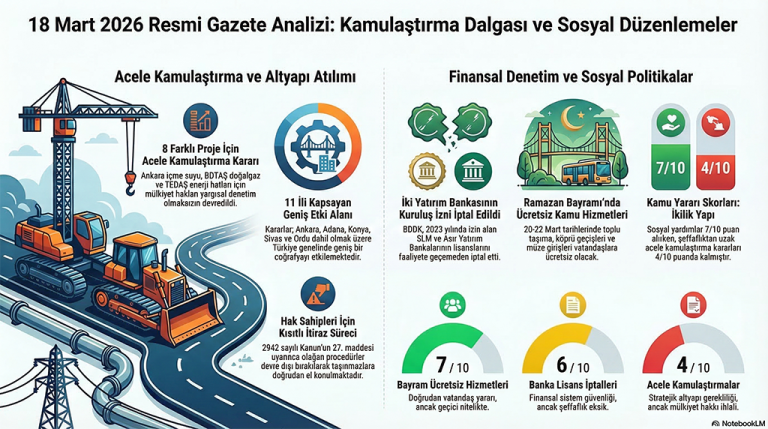 18 Mart 2026 Resmi Gazetesi — Acele Kamulaştırmanın Gölgesinde Bir Hukuk Bülteni